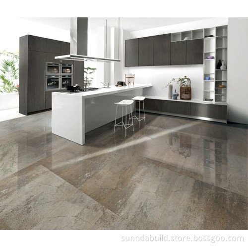 Sunnda dark grey high gloss 24x24 floor tile spanish